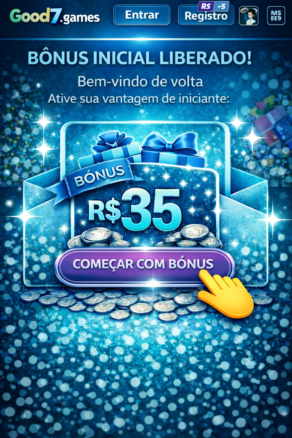 cassino 5 reais no cadastro 